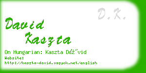 david kaszta business card